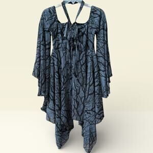 Killstar Adalyn Halter Dress Witchy Goth Branches Whimsigoth Dark Woodland Small